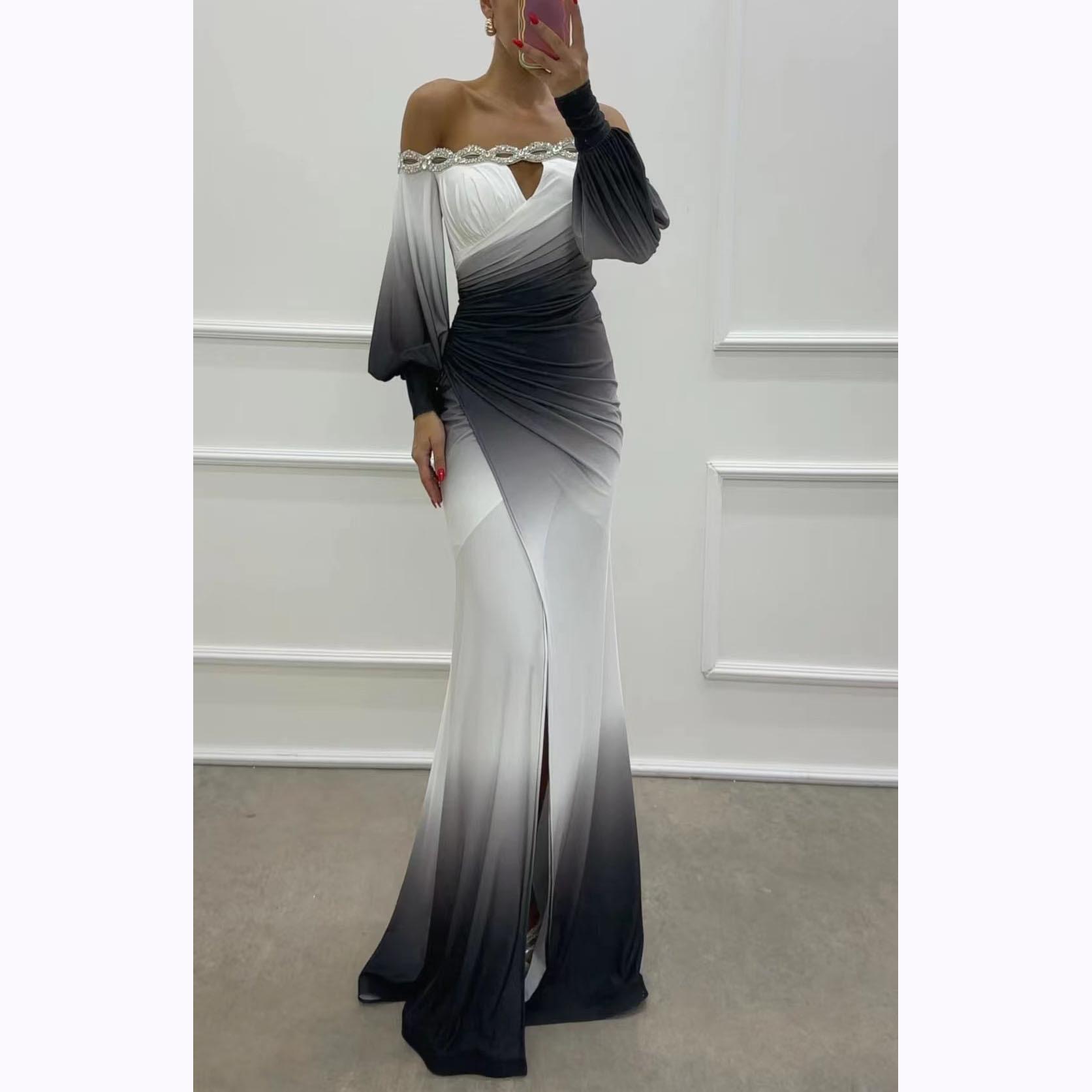 

Elegant Off-Shoulder Dress: European & American Style Chic Women s Fashion S