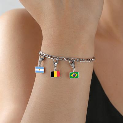 Teamer Country Flag Lobster Clasp Charms Bracelet Stainless Steel Fashion Jewelry Travel Souvenirs Significant Gift 2026 Hotsale
