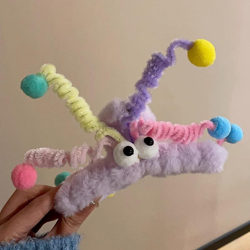 Bizarre Flamboyant~Small Niche Design Plush Grip Clip Large Autumn Winter Hair Women 2023 New Model Shark At Back Of Head