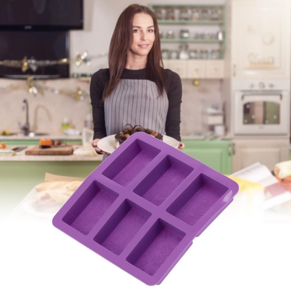 Flexible Silicone Silicone Soap Mold 6-Cavity Design Soap Mold Shell Cake Mold Set DIY Baking
