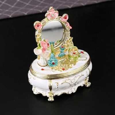 Dressing Table Jewelry Box Enamel Color Storage Box Gift Ring Necklace Jewelry Storage Box Flip Handicraft Ornament