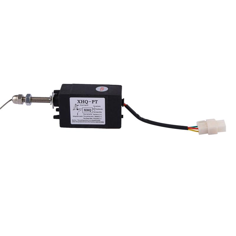 ABBY-2X Normally Open DC 12V Engine Flame Out Device Engine Stop Solenoid Valve XHQ-PT Power On Pull Type Flameout Magnetic