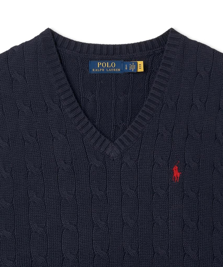 POLO RALPH LAUREN Cable Knit Cotton Sweater Vest - Navy