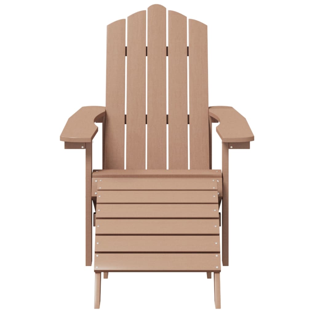 Vidaxl Adirondack Garden Chairs with Footrests, 2 Pcs, HDPE, Brown