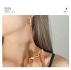 European & American Retro Style Paperclip Faux Pearl Titanium Steel 18K Gold-Plated Earrings