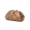 Burgundy Ruched Cloud Bag Women's Chic Underarm Dumpling Purse