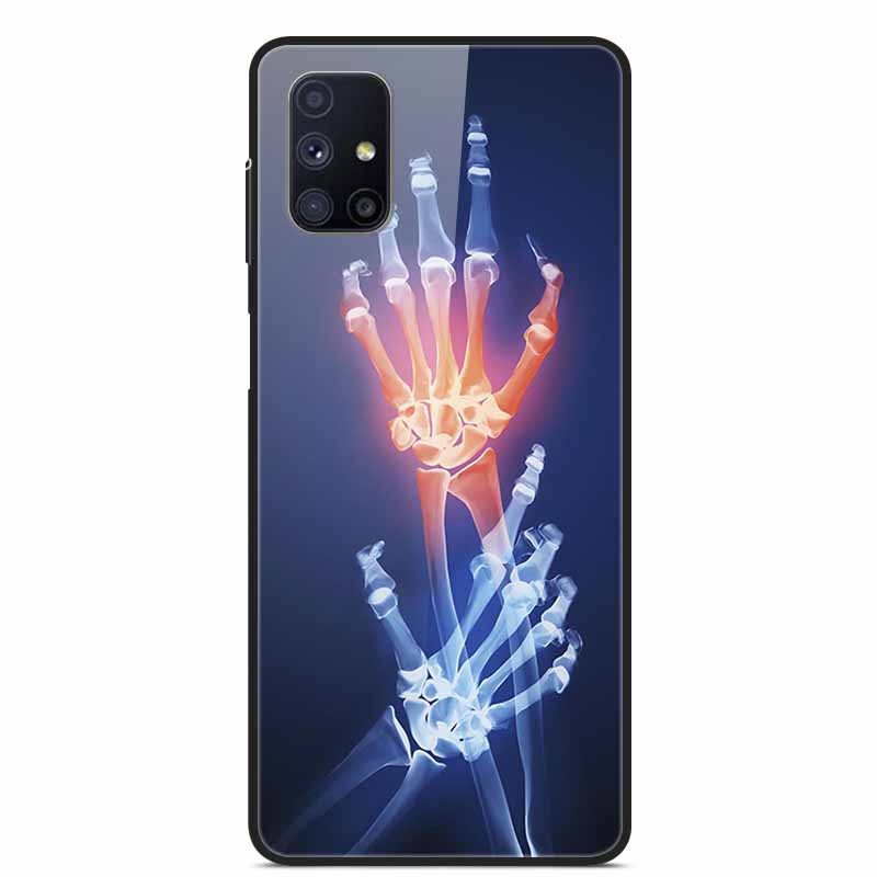 Glas-Rückseite für Samsung Galaxy M51 M31 Hülle Harte gehärtete Glas Hülle für Samsung A71 A51 Hülle A 51 71 M 51 31 Funda Coque