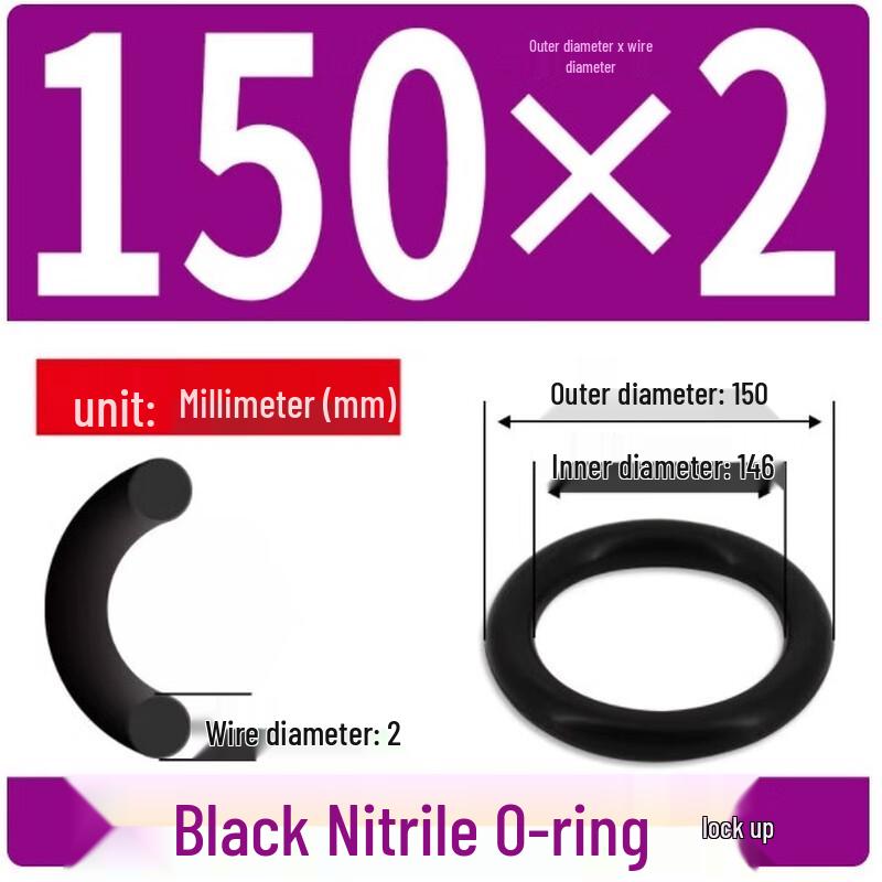 Nitrile Rubber O-Ring Seal OD 150mm x 2mm