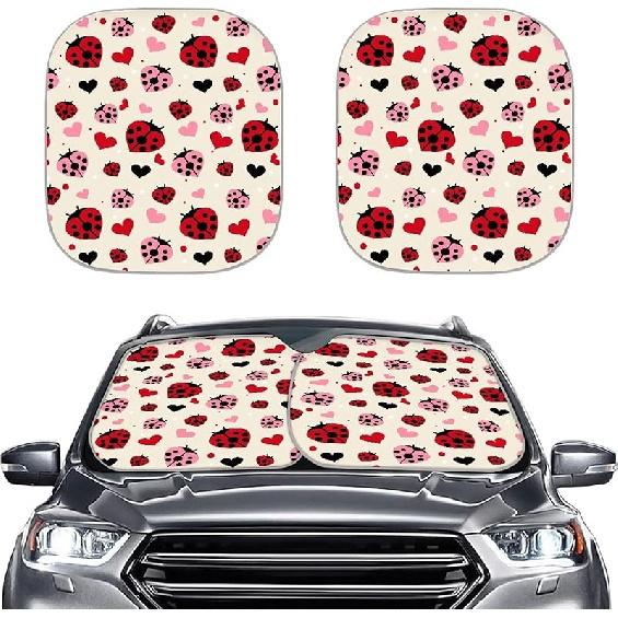 KEIAHUAN Customized Auto Front Window Visor Sun Shade Universal Windshield Sunshade for Car Truck SUV 2-Piece