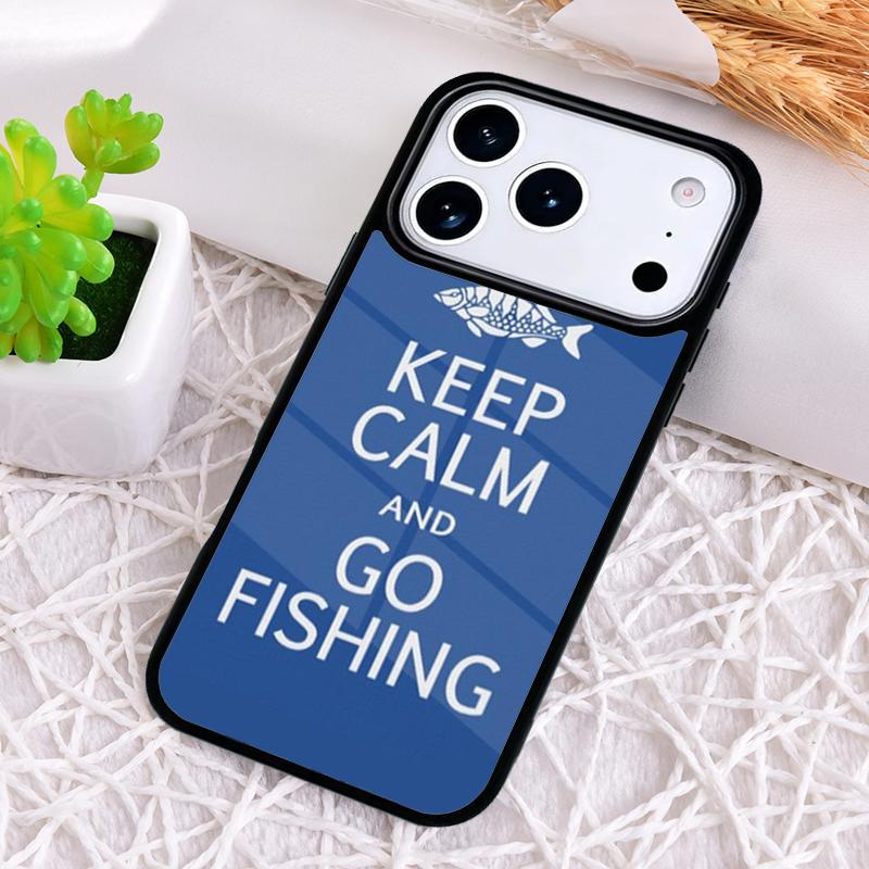 FISHING 3 RODS BY LAKE fish Colored Phone Case for iPhone 17 Air 16 15 11 12 14 13 Pro Max Shockproof Cover
