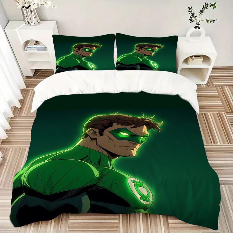 3pcs Green Lantern Duvet Cover Set, 1 Duvet Cover + 2 Pillowcases (No Insert), High-Definition Print for All Seasons,Durable yy251103005