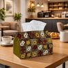 1pc Botanical Grid Floral Tissue Holder | Versatile Napkin Dispenser, Available In Two Sizes Ideal for Home, Parties, And Car Decor Featuring Sunflowe