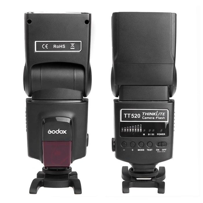 Godox TT520 Flash Speedlight + AT-16 Trigger Transmitter Guide Number 33, S1/S2, 2.4G Wireless (Nikon, Canon, Pentax)