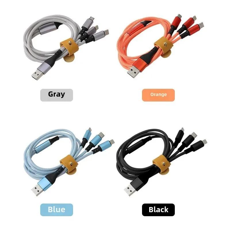 3 in 2 Fast Charging Cable Multi Usb Port Cord Type C Micro Charger Mobile Phone Wire For iPhone 14 13 12 Huawei Samsung Xiaomi