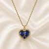 Elegant Women's Stainless Steel Zirconia Heart Necklace