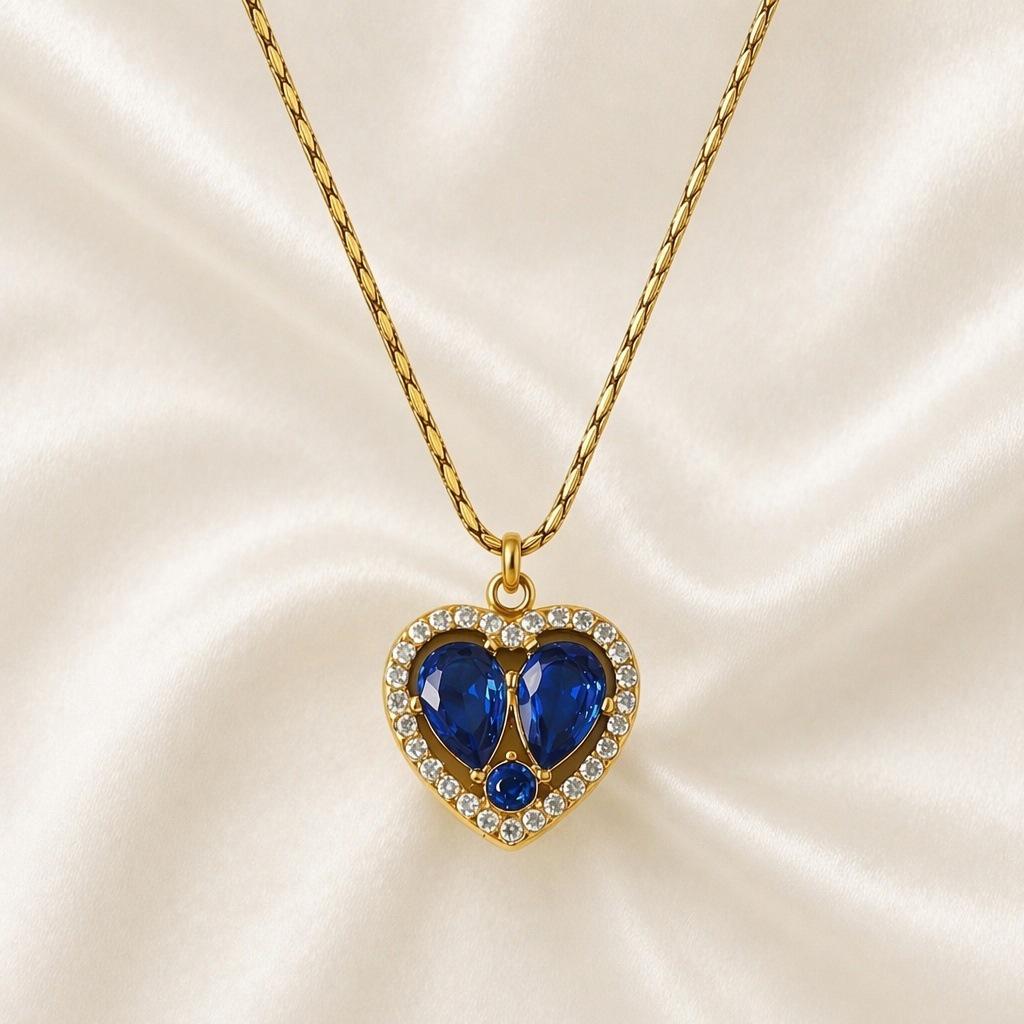 Elegant Women's Stainless Steel Zirconia Heart Necklace
