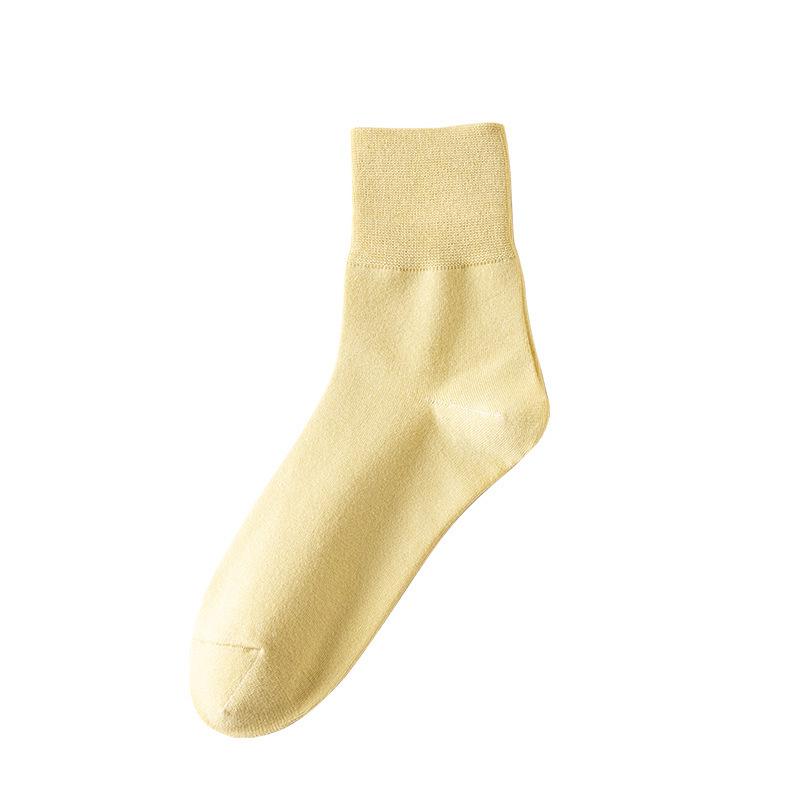 Damen 100% Baumwolle Mid-Tube Socken - Antibakteriell, Deodorant, Unifarben für alle Jahreszeiten
