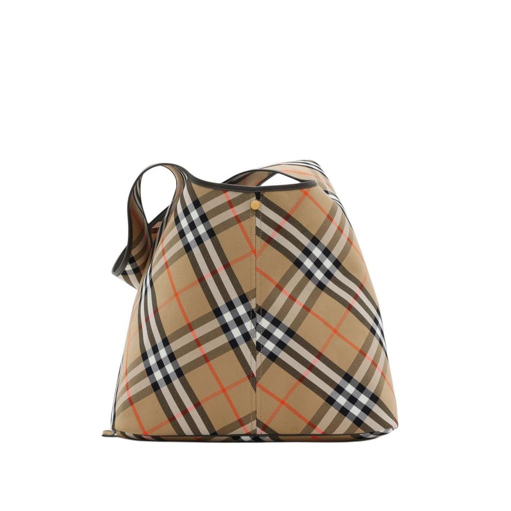 Burberry Vintage Check Canvas Hobo Bag Large Top Handle Tote Handbag 80941451