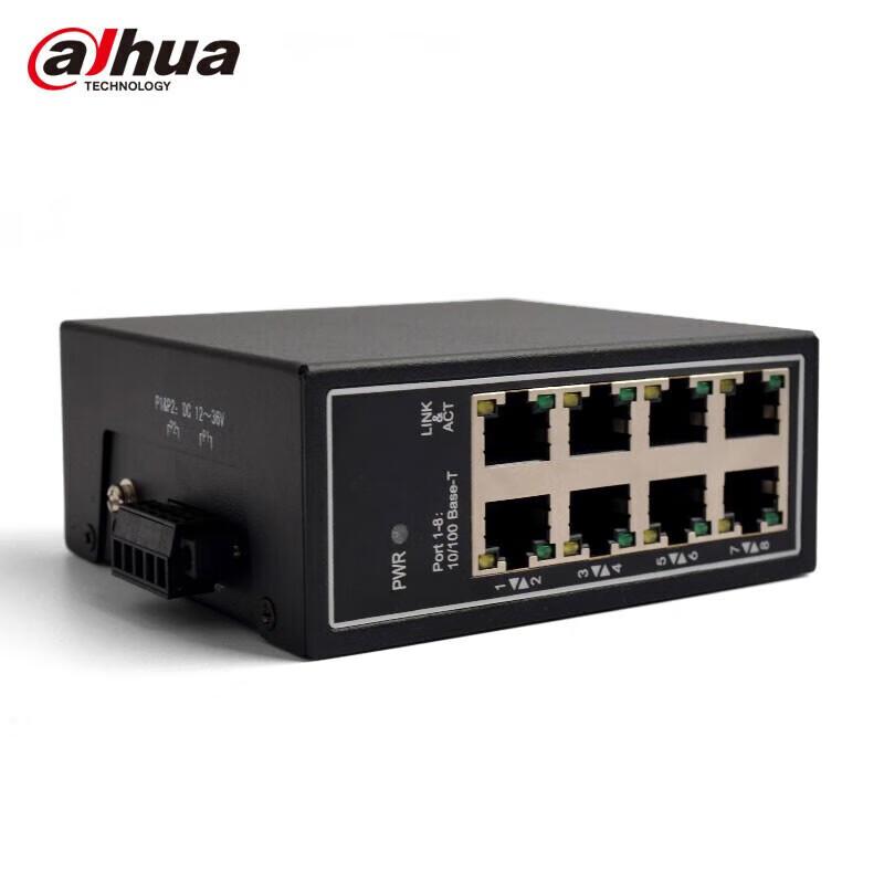 Dahua 8-Port Gigabit Industrial DIN Rail Ethernet Switch