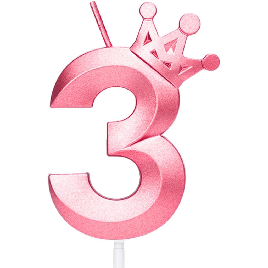 Number2 Birthday Candles 3D Diamond Shape Number Birthday Cake Candles for Birthday Party Wedding Decoration Reunions ThemeParty