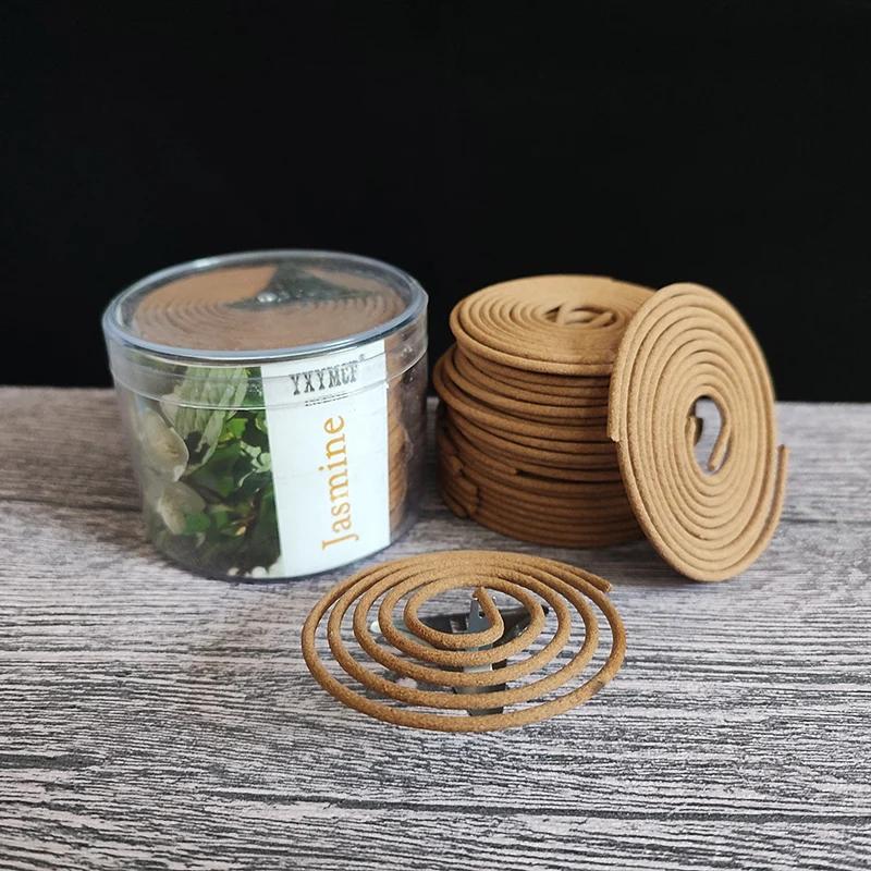 Encens en Spirale Bois de Santal Naturel 48 Plaques/boîte Lavande Jasmin Rose Parfum Aromathérapie Intérieur Brûleur Indien Bouddhiste