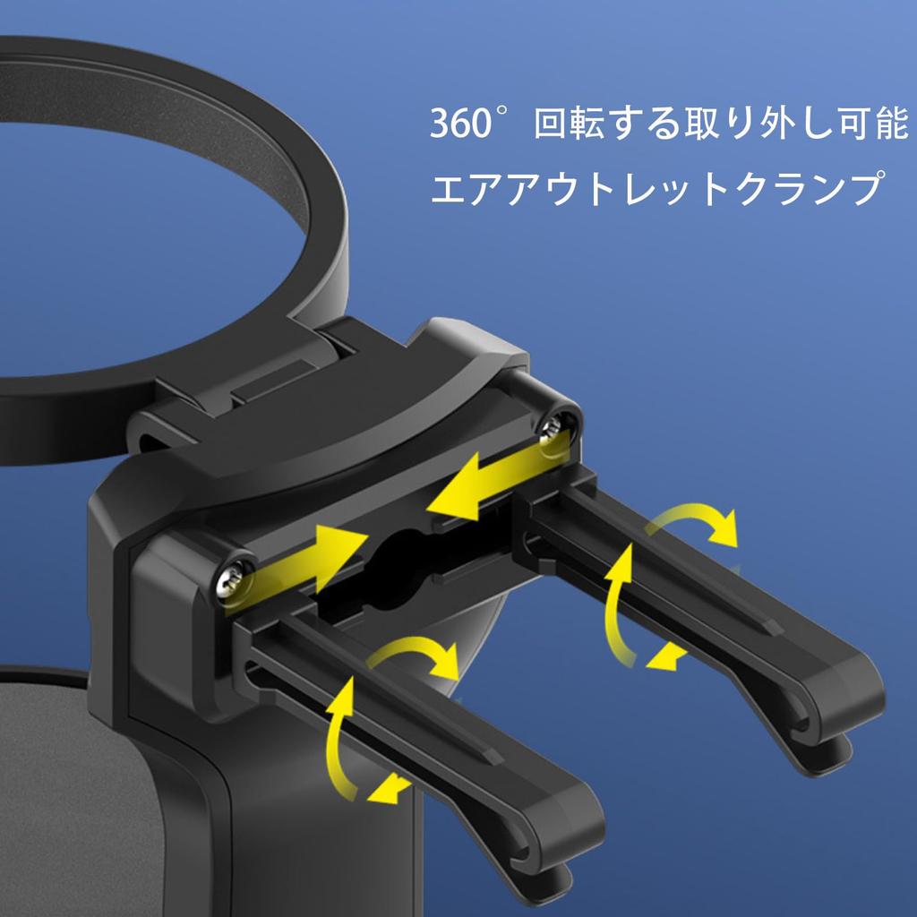 drink holder set of round mounts to air for easy Vehicle-specific 2, shape, vent, foldable, driver's side, one-handed operation, installation,