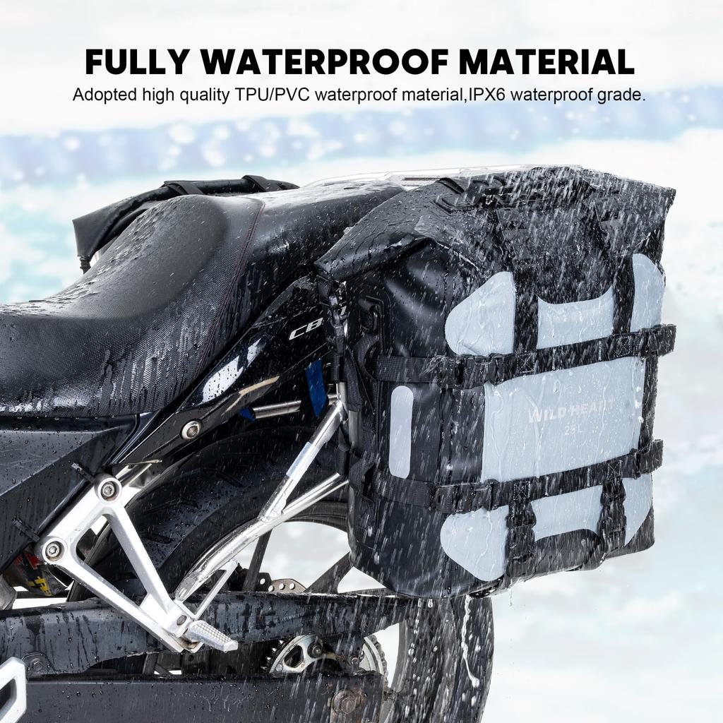 WILD HEART Bike Edge Stainless Steel Hanging Waterproof Waterproof and Bike Part One Bag, Bag, 20L/25L, Wear-Resistant, General-Purpose (Grey, 25L,