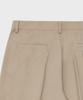 GLW Wide Double-Pleat Cotton Pants Beige