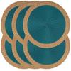 Round Braided Placemats Set of 6 Table Mats 11 Inch Washable Heat Resistant for Dining Table Non-Slip Indoor Outdoor Place Mats