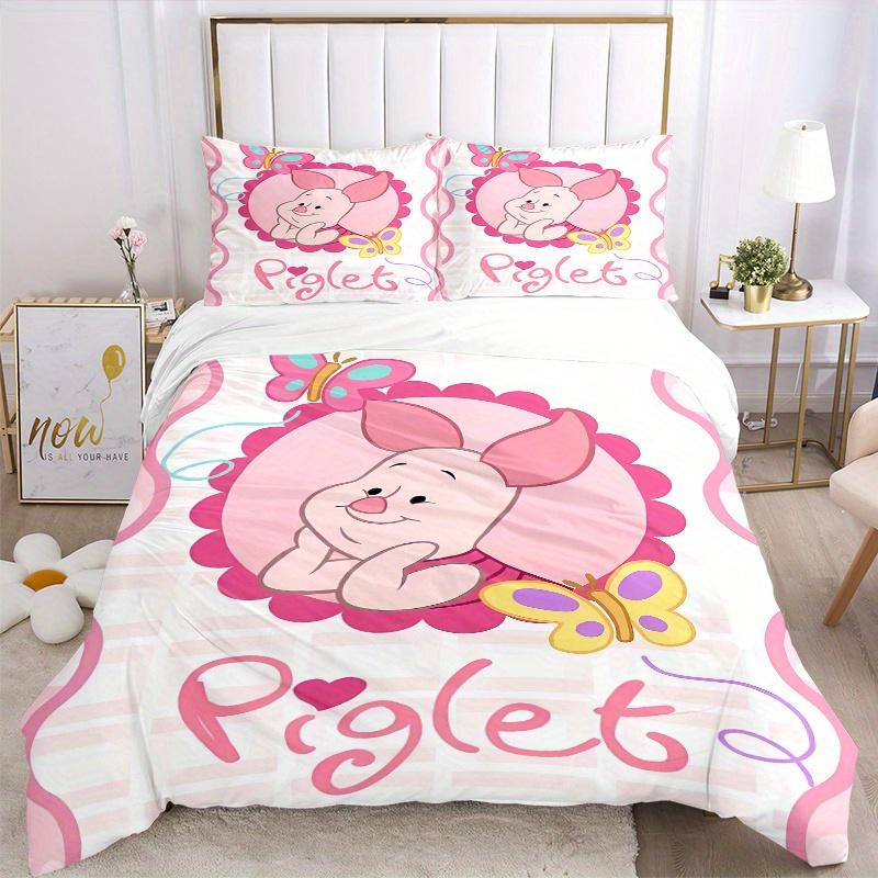 3pcs Cute Piglet Bedding Set, Including 1 Quilt Cover and 2 Pillow Shams, Without Filling, Soft and Comfortable Home Bedroom Q011