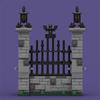 MOC Medieval Dark Ghost Gate Cemetery Fence Halloween Building Blocks Toy Model for Creative DIY Fun