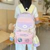Student Schoolbag, Girl Junior High School Student Pain Bag, Large-capacity Backpack, Transparent Baby Bag, Two-dimensional Comic Exhibition Backpack.