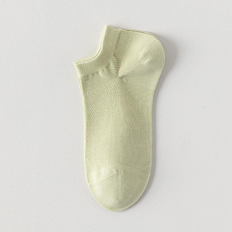 

Женские летние тонкие носки-следки из чистого хлопка, женские сетчатые дышащие бесшовные антибактериальные и дезодорирующие летние короткие носки 1 pair зелёный