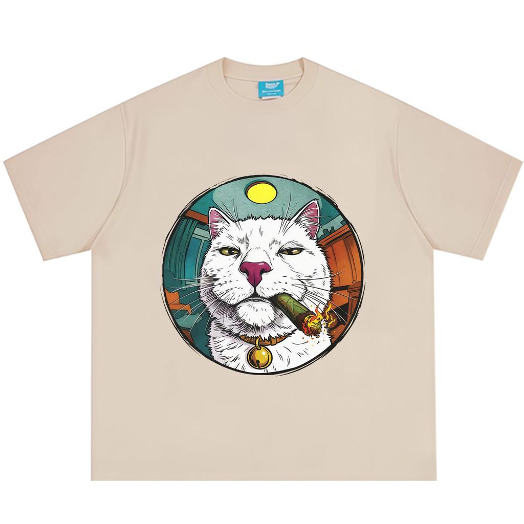 Funny Cat Meme Tshirt Unisex Unisex Fashion Vintage Tshirt Shortsleeved Loose Hiphop Cotton Casual Tshirts Streetwear