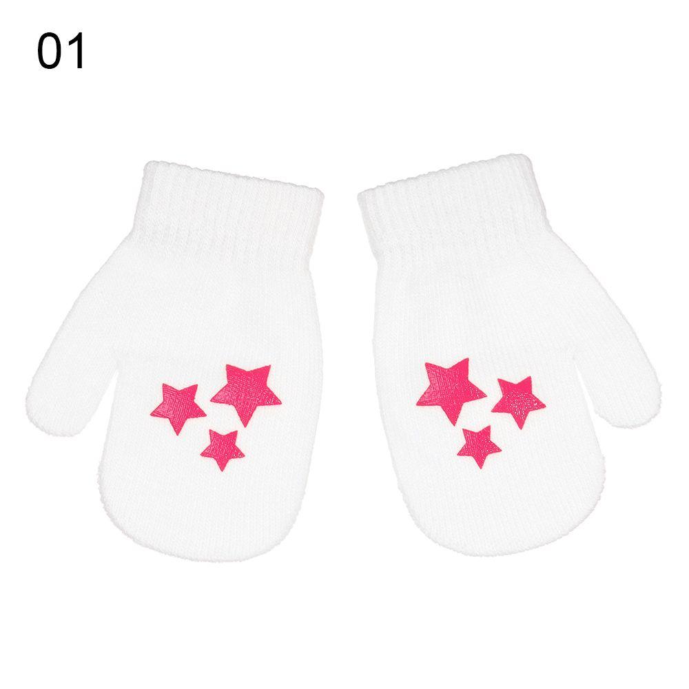 New Hot Soft Star Non-slip Knitted Mittens Kids Gloves Cute Cartoon Thick Warm
