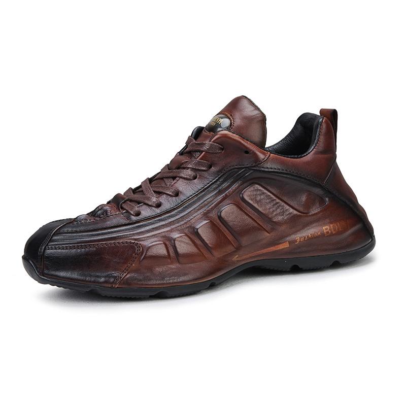 European 2023 Men's Leather Embossed Retro Trendy Casual Shoes
