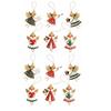 12pcs Colorful Design Christmas Hanging Wooden Xmas Decor Sweet Girl-Shaped Pendant  New Year Gift