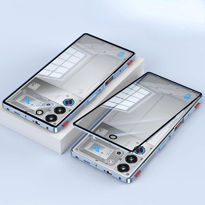 For Red magic10 ProPlus Case Aluminium Alloy Metal Frame Tempered Glass Camera Protection Cover For Red Magic 10 Pro Plus 10Pro