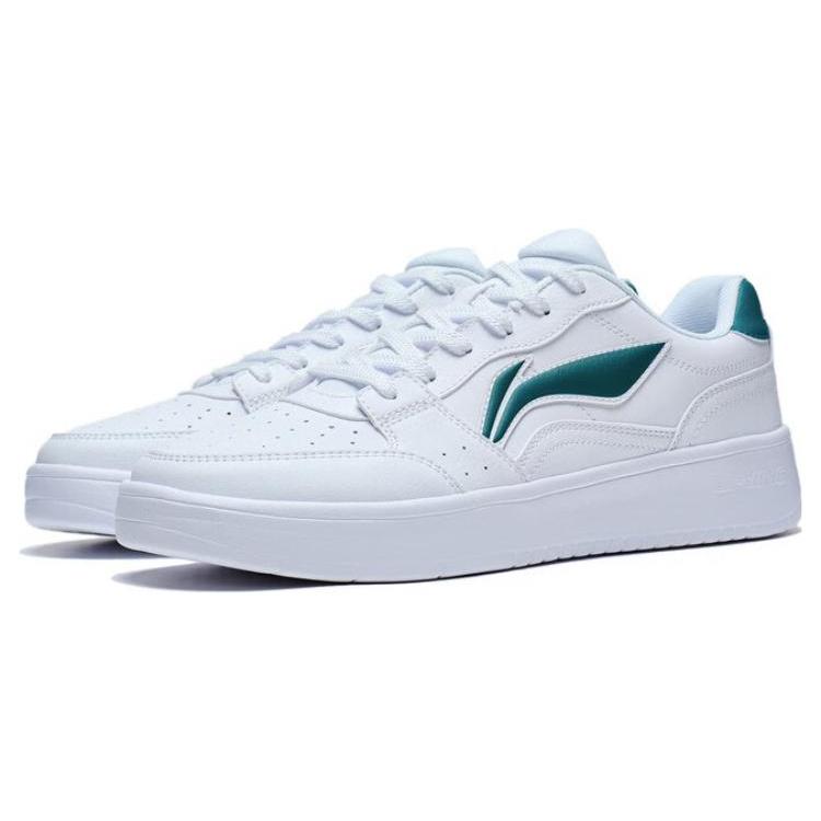 Li Ning Sycee Slip Resistant Cushioning Abrasion Resistant Low top Skateboard Shoes Men's White Green AGCT339-1