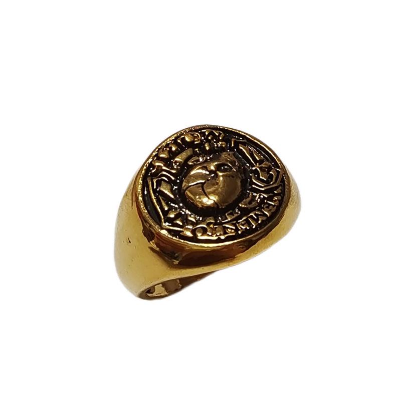 Via Mori Memento Totenkopfring Kreuz Überzogener Kreativer Ring