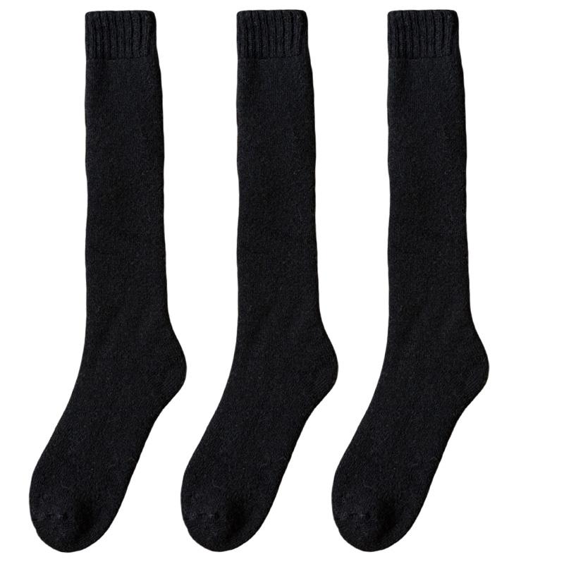 3 Pair Winter Thick Warm Knee-High Men's Wool Socks Men's Merino Calf Socks Casual Cashmere Terry Socks Fashion Stockings Men