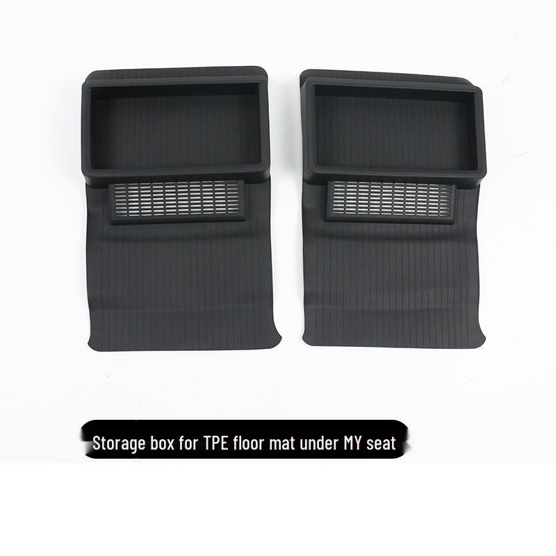 Tesla Model Y Under-Seat TPE Storage Box Pad: Durable Protection & Organization