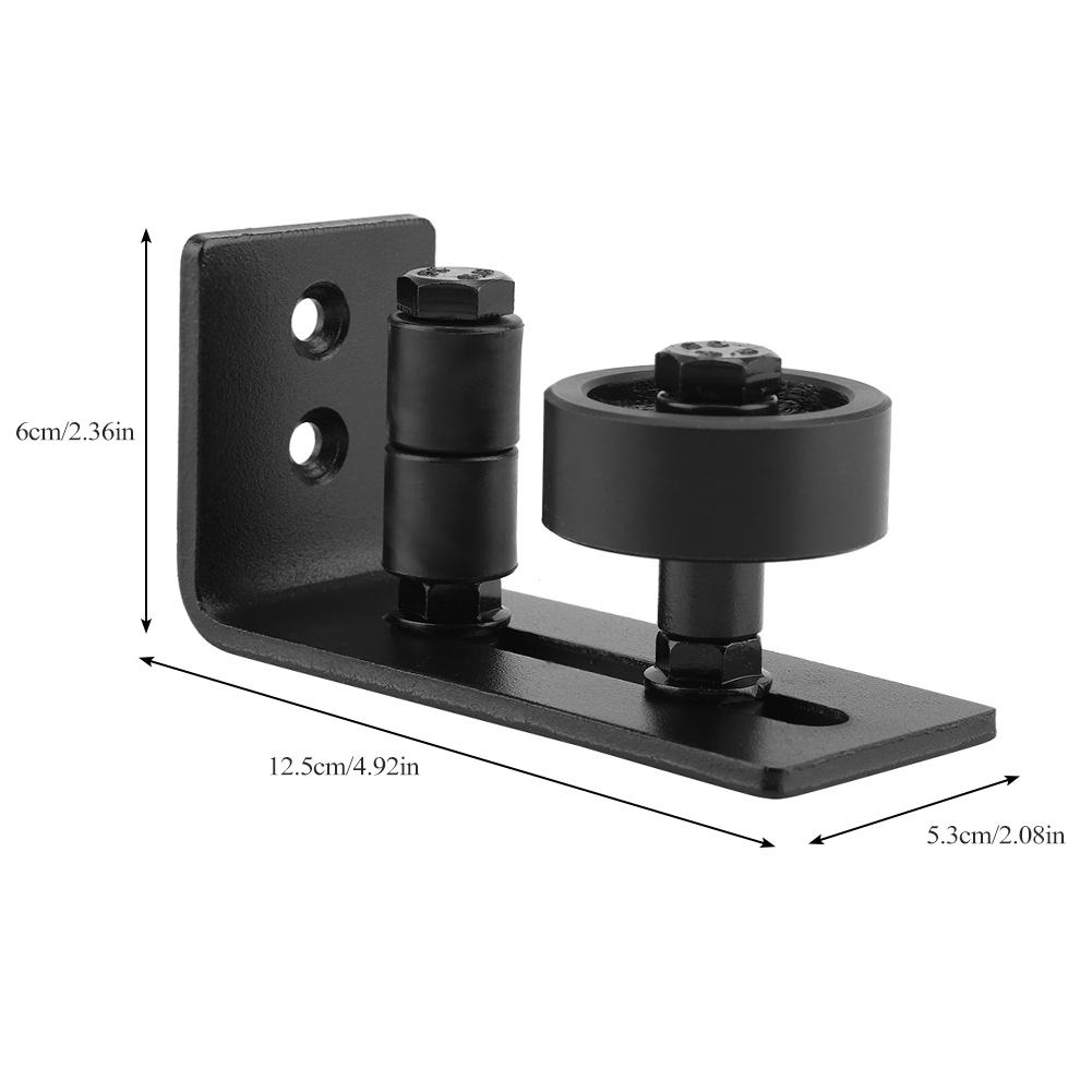 Black Steel Sturdy Durable Door Guide for Sliding Barn Door with 8 Installation Options