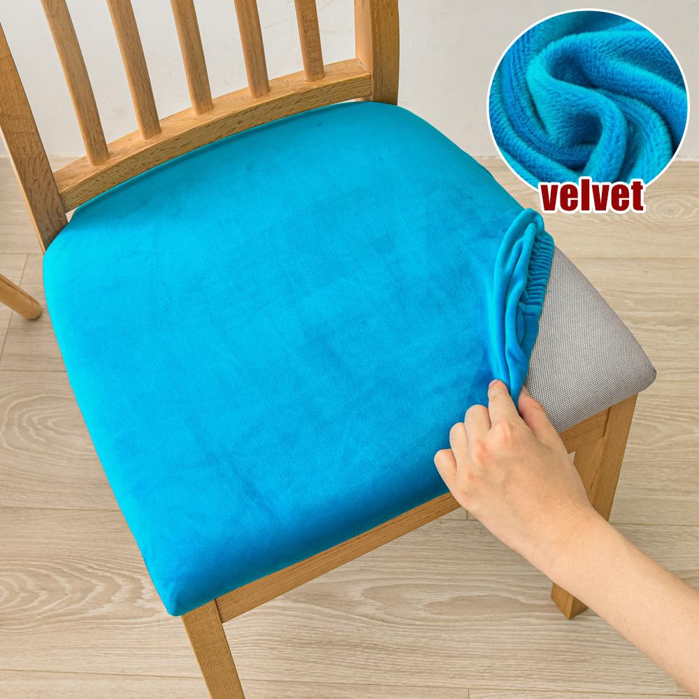 Samtstoff Super Weiches Sitzkissen Esszimmerbezüge Dehnbarer Stuhlbezug Überwürfe Hotel Bankett Wohnzimmer fundas para sillas Universal sizes
