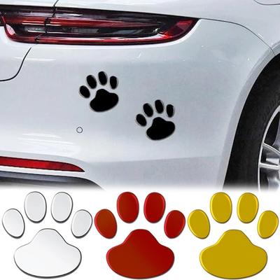 2pcs 3D Footprint Car Stickers Animal Dog Bear Paw Cute Foot Prints Decal Automobile Body Styling Decoration Sticker