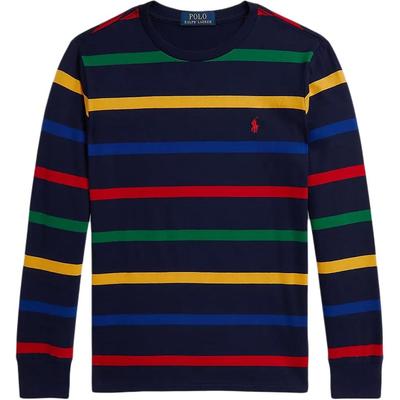 Polo Bluza FW25 Bawełniana w paski z okrągłym dekoltem z długim rękawem Dziecięca Dziecięca bluza 323979349-001