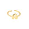 Adjustable 18K Gold Bubble Beaded Open Ring with 26 Alphabet Options