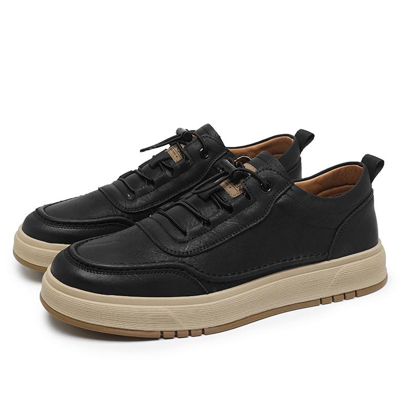 Fashion Genuine Leather Men's Board Shoes Trendy Minimalist Design Style Youth Fashion Party Outdoor Leisure Walking Office Shoes
