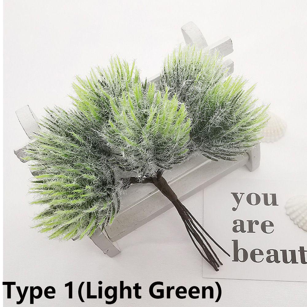 6PCS/Bundle DIY Xmas Ornament Home Decor Pine Artificial Flowers Simulation Plants Faux Grass