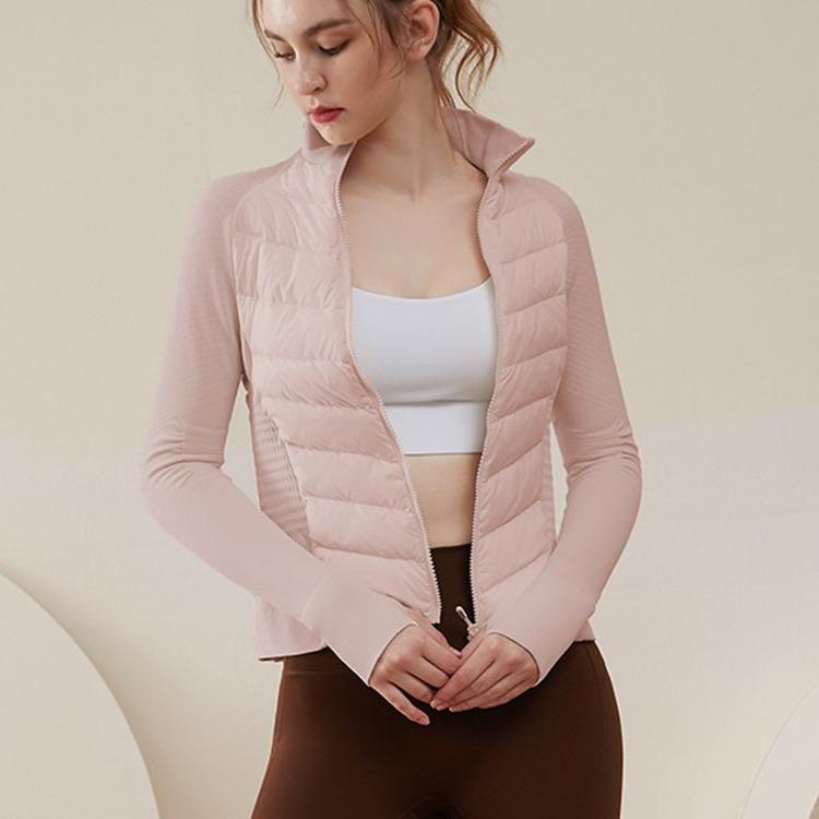 LULU Slim Fit Windproof Down Yoga Jacket - Warm, Thin, and Ideal for Outdoor Running & Sports.